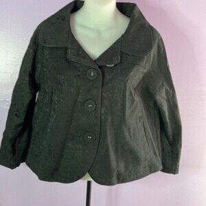 XXS Black Jacquard Dolman Sleeve Jacket Women’s Size Large Lightweight